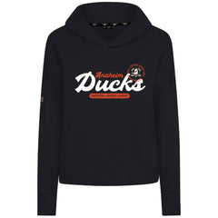 Anaheim Ducks Levelwear Women's Sweet Monument Tri-Blend Cropped Pullover Hoodie - Black - NHL