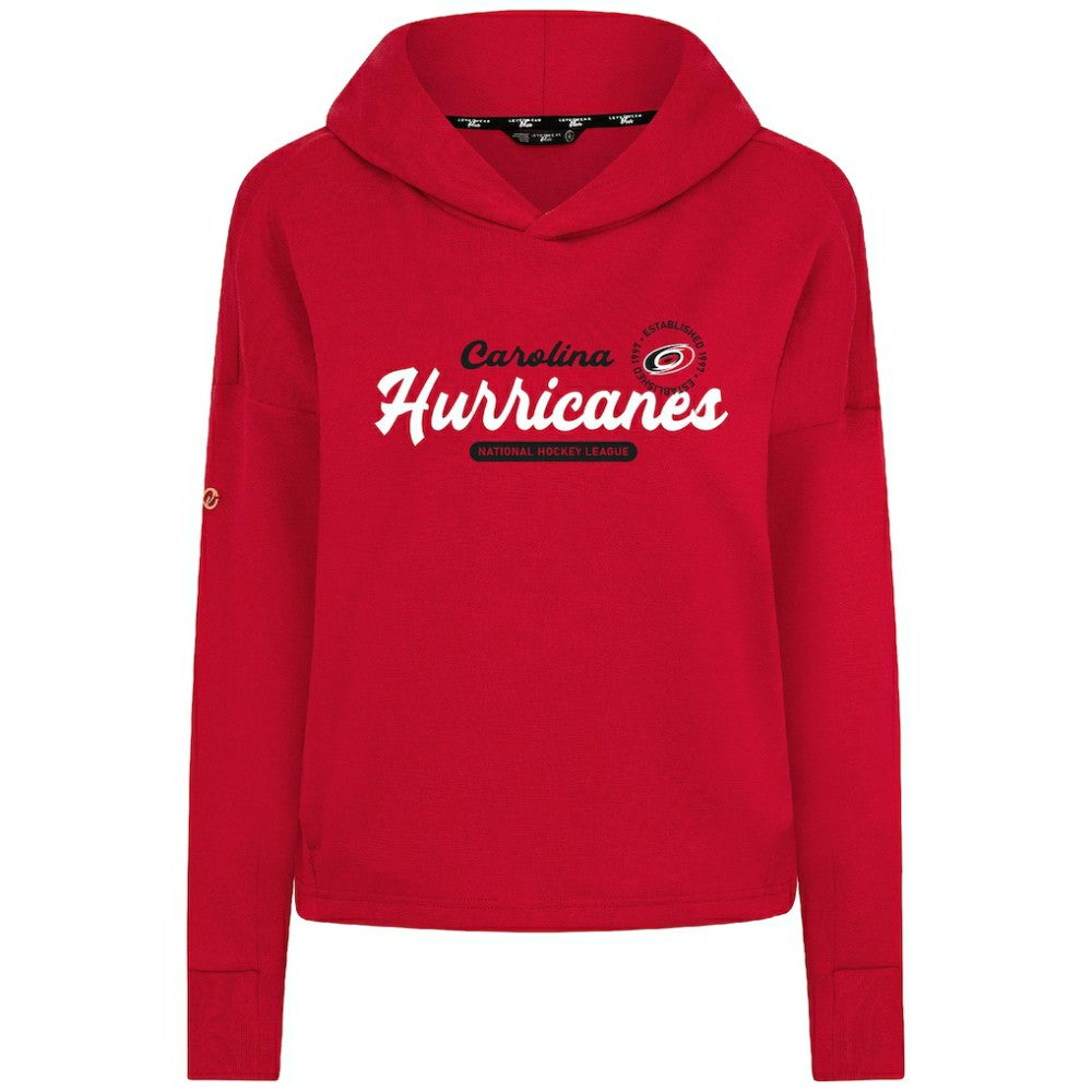 Carolina Hurricanes Levelwear Women's Sweet Monument Tri-Blend Cropped Pullover Hoodie - Red - NHL