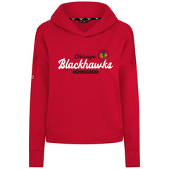 Chicago Blackhawks Levelwear Women's Sweet Monument Tri-Blend Cropped Pullover Hoodie - Red - NHL