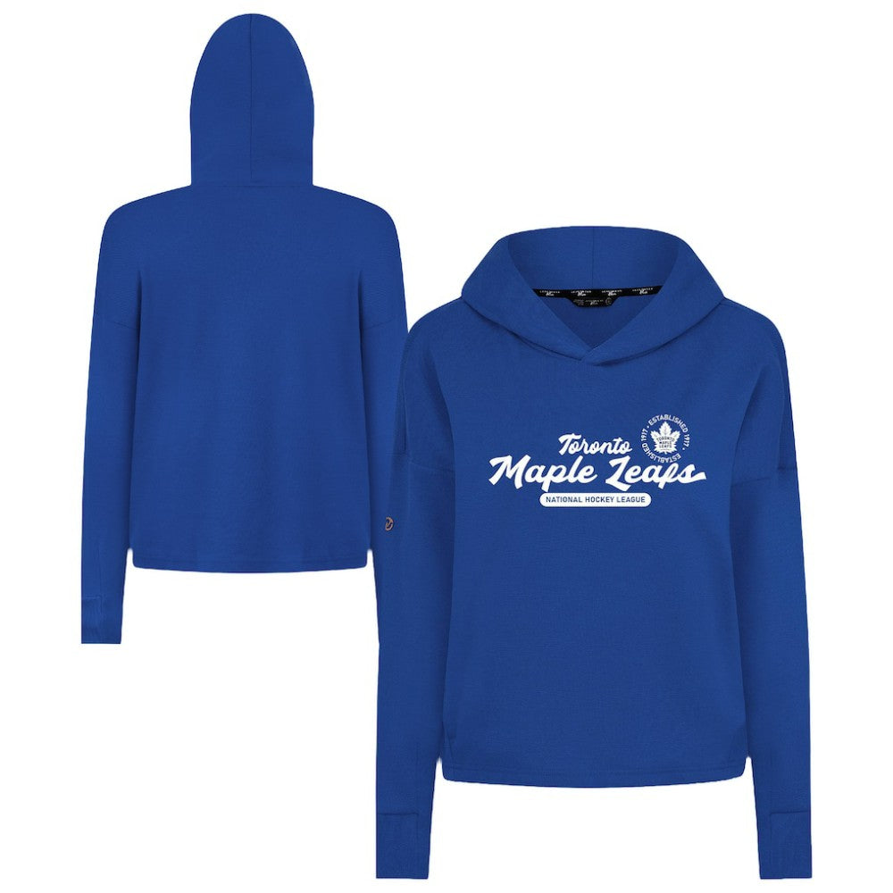 Toronto Maple Leafs Levelwear Women's Sweet Monument Tri-Blend Cropped Pullover Hoodie - Royal - NHL