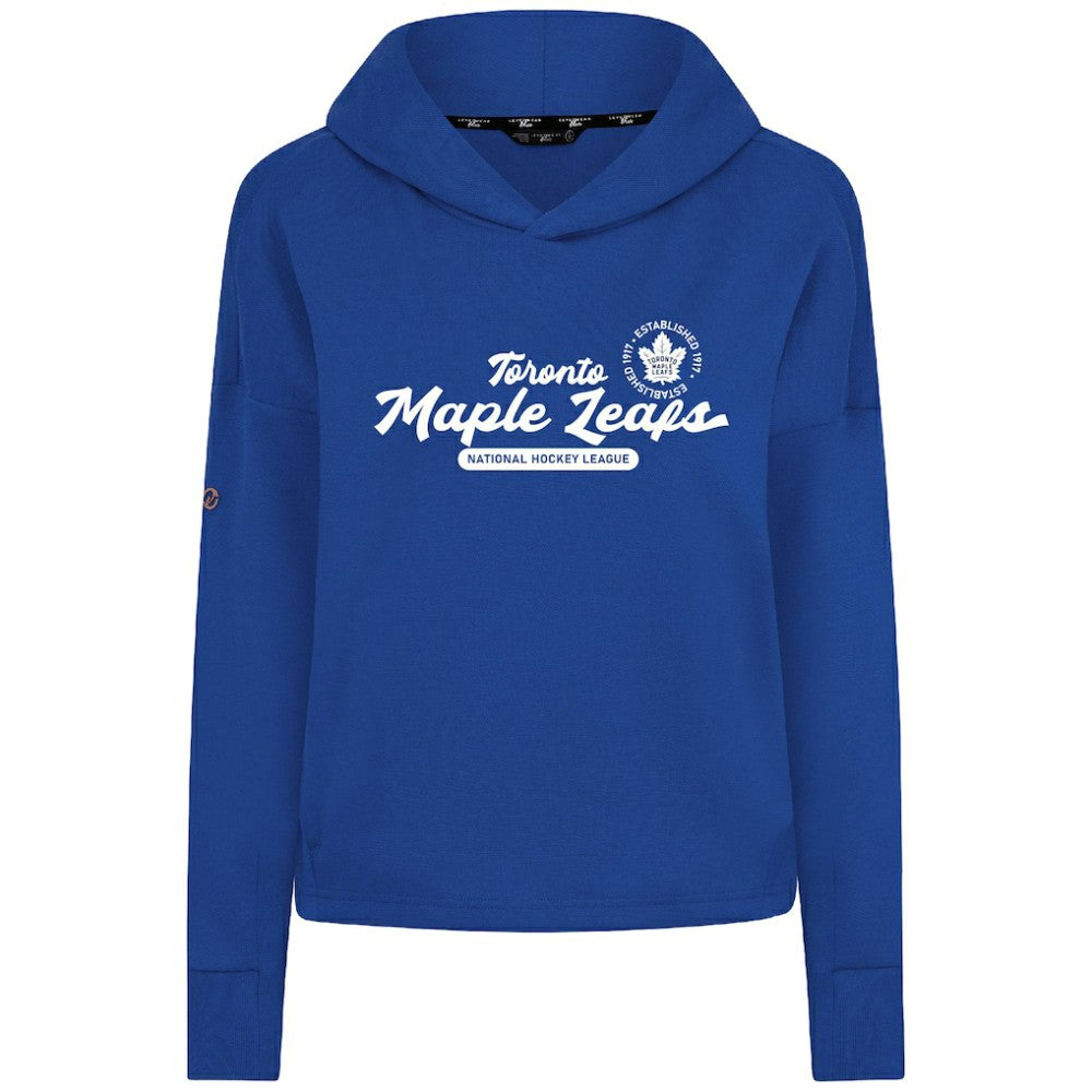 Toronto Maple Leafs Levelwear Women's Sweet Monument Tri-Blend Cropped Pullover Hoodie - Royal - NHL
