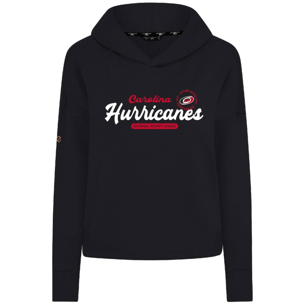 Carolina Hurricanes Levelwear Women's Sweet Monument Tri-Blend Cropped Pullover Hoodie - Black - NHL