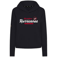 Carolina Hurricanes Levelwear Women's Sweet Monument Tri-Blend Cropped Pullover Hoodie - Black - NHL