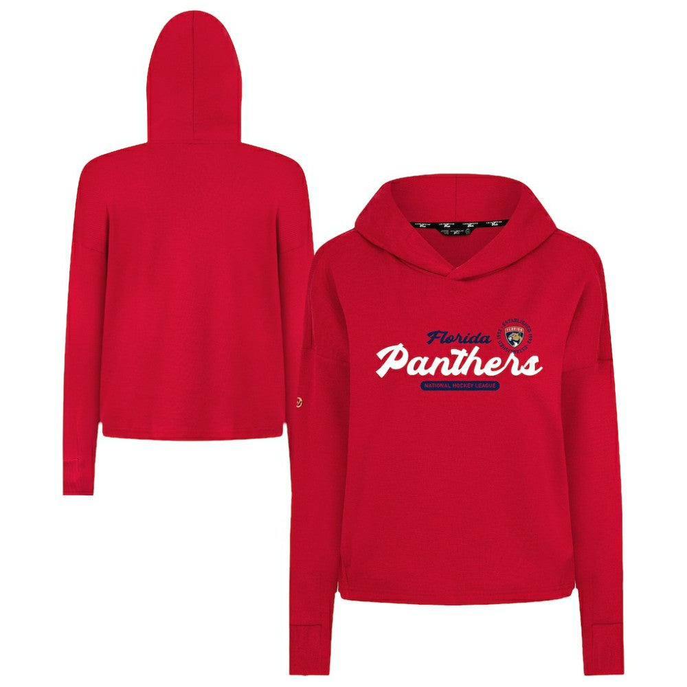 Florida Panthers Levelwear Women's Sweet Monument Tri-Blend Cropped Pullover Hoodie - Red - NHL