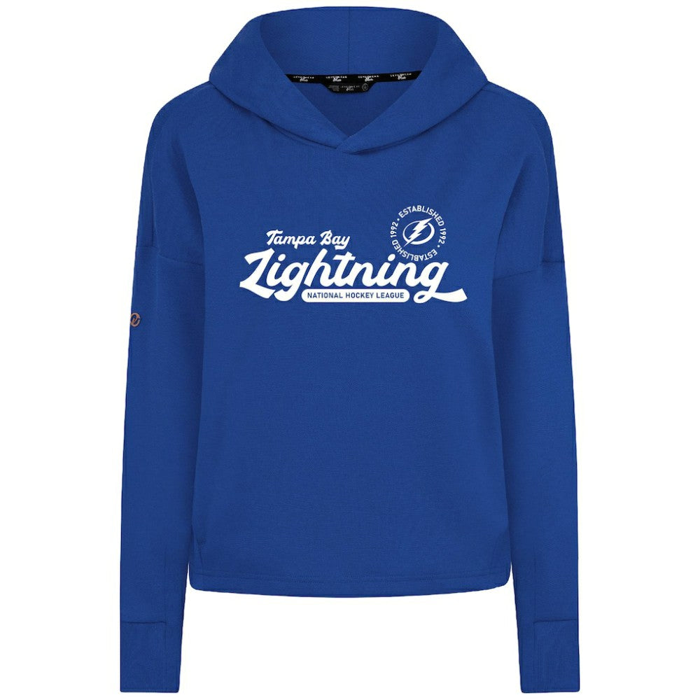 Tampa Bay Lightning Levelwear Women's Sweet Monument Tri-Blend Cropped Pullover Hoodie - Royal - NHL
