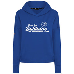 Tampa Bay Lightning Levelwear Women's Sweet Monument Tri-Blend Cropped Pullover Hoodie - Royal - NHL