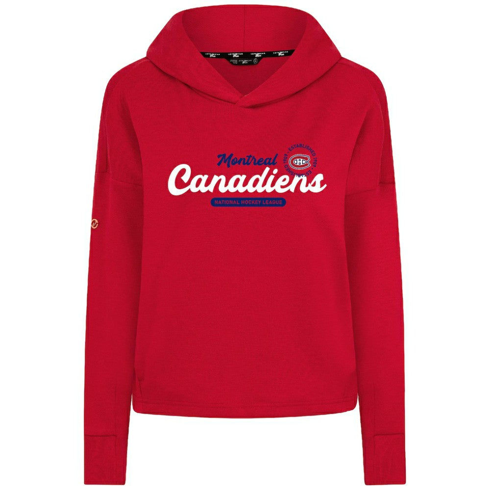 Montreal Canadiens Levelwear Women's Sweet Monument Tri-Blend Cropped Pullover Hoodie - Red - NHL