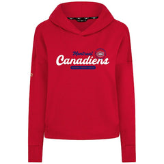 Montreal Canadiens Levelwear Women's Sweet Monument Tri-Blend Cropped Pullover Hoodie - Red - NHL