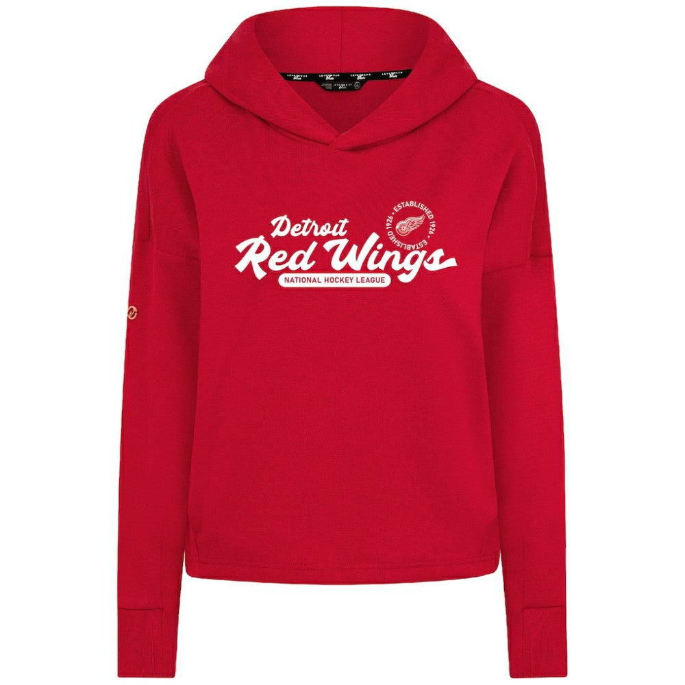 Detroit Red Wings Levelwear Women's Sweet Monument Tri-Blend Cropped Pullover Hoodie - Red - NHL