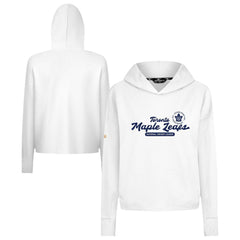 Toronto Maple Leafs Levelwear Women's Sweet Monument Tri-Blend Cropped Pullover Hoodie - White - NHL