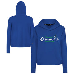 Vancouver Canucks Levelwear Women's Sweet Monument Tri-Blend Cropped Pullover Hoodie - Royal - NHL