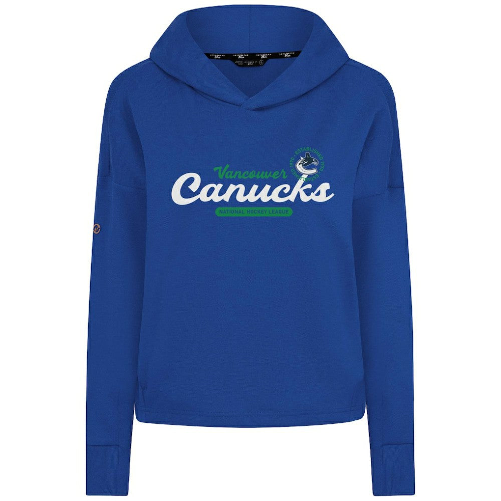 Vancouver Canucks Levelwear Women's Sweet Monument Tri-Blend Cropped Pullover Hoodie - Royal - NHL