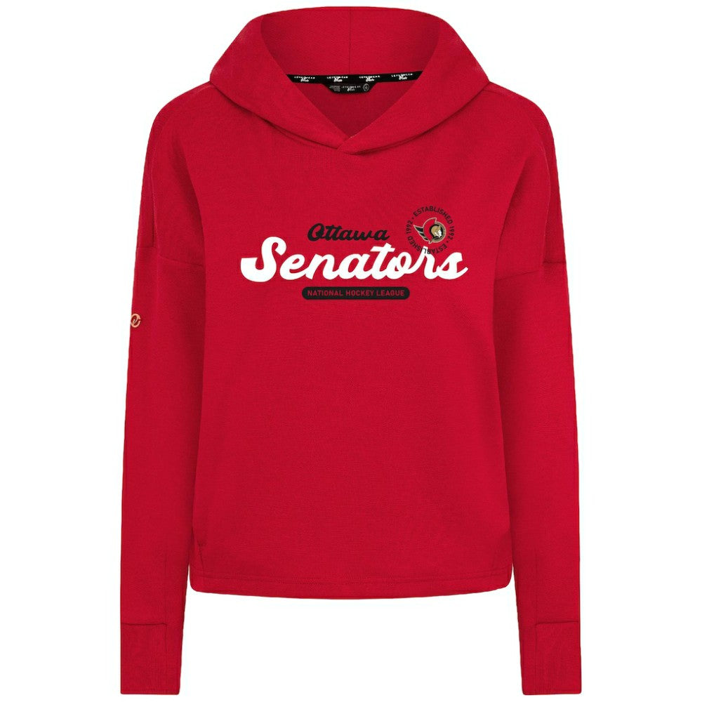 Ottawa Senators Levelwear Women's Sweet Monument Tri-Blend Cropped Pullover Hoodie - Red - NHL