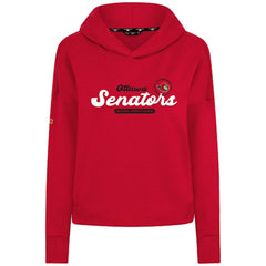 Ottawa Senators Levelwear Women's Sweet Monument Tri-Blend Cropped Pullover Hoodie - Red - NHL