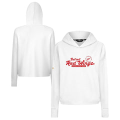 Detroit Red Wings Levelwear Women's Sweet Monument Tri-Blend Cropped Pullover Hoodie - White - NHL