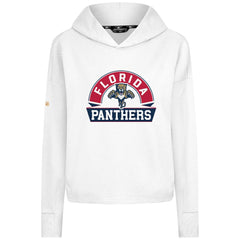 Florida Panthers Levelwear Women's Sweet Banner Arch Tri-Blend Cropped Pullover Hoodie - White - NHL