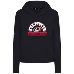 Carolina Hurricanes Levelwear Women's Sweet Banner Arch Tri-Blend Cropped Pullover Hoodie - Black - NHL