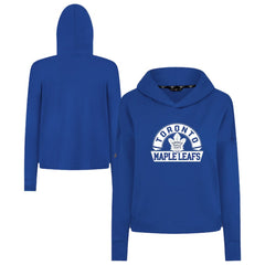 Toronto Maple Leafs Levelwear Women's Sweet Banner Arch Tri-Blend Cropped Pullover Hoodie - Royal - NHL