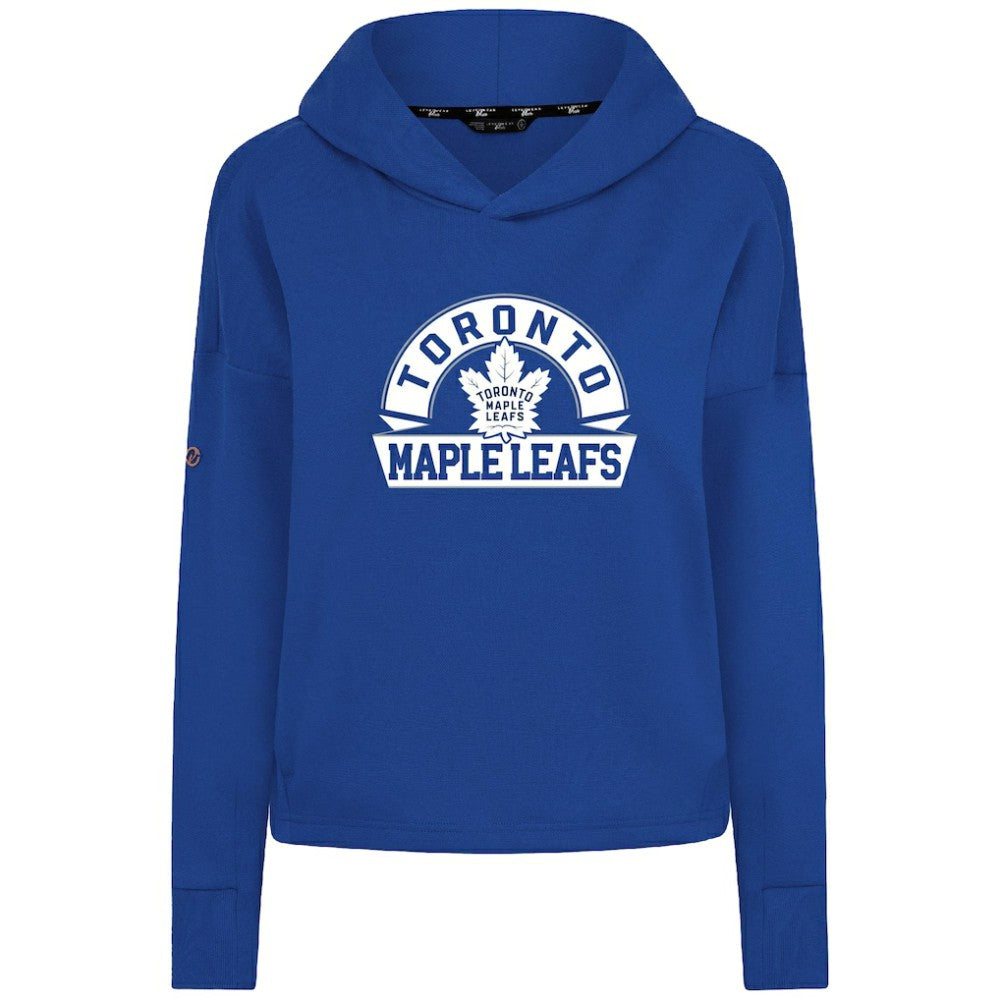 Toronto Maple Leafs Levelwear Women's Sweet Banner Arch Tri-Blend Cropped Pullover Hoodie - Royal - NHL