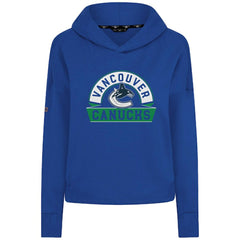 Vancouver Canucks Levelwear Women's Sweet Banner Arch Tri-Blend Cropped Pullover Hoodie - Royal - NHL