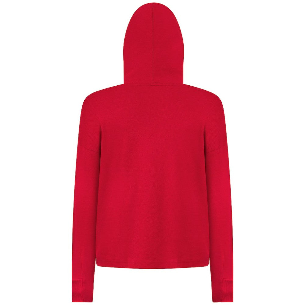 Columbus Blue Jackets Levelwear Women's Sweet Banner Arch Tri-Blend Cropped Pullover Hoodie - Red - NHL