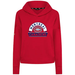 Montreal Canadiens Levelwear Women's Sweet Banner Arch Tri-Blend Cropped Pullover Hoodie - Red - NHL