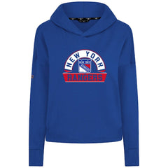 New York Rangers Levelwear Women's Sweet Banner Arch Tri-Blend Cropped Pullover Hoodie - Royal - NHL