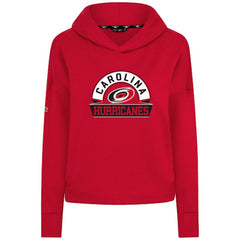 Carolina Hurricanes Levelwear Women's Sweet Banner Arch Tri-Blend Cropped Pullover Hoodie - Red - NHL