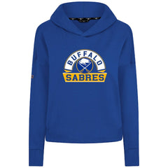 Buffalo Sabres Levelwear Women's Sweet Banner Arch Tri-Blend Cropped Pullover Hoodie - Royal - NHL