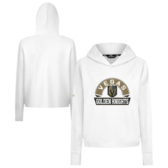 Vegas Golden Knights Levelwear Women's Sweet Banner Arch Tri-Blend Cropped Pullover Hoodie - White - NHL