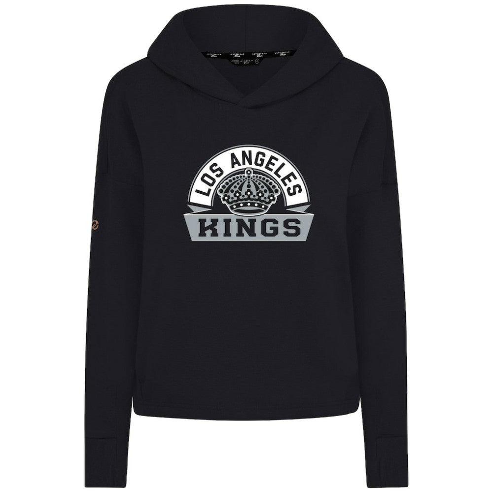Los Angeles Kings Levelwear Women's Sweet Banner Arch Tri-Blend Cropped Pullover Hoodie - Black - NHL