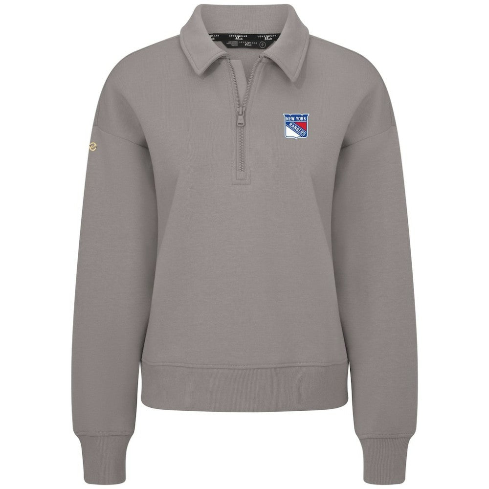 New York Rangers Levelwear Women's Canmore Quarter-Zip Pullover - Gray - NHL