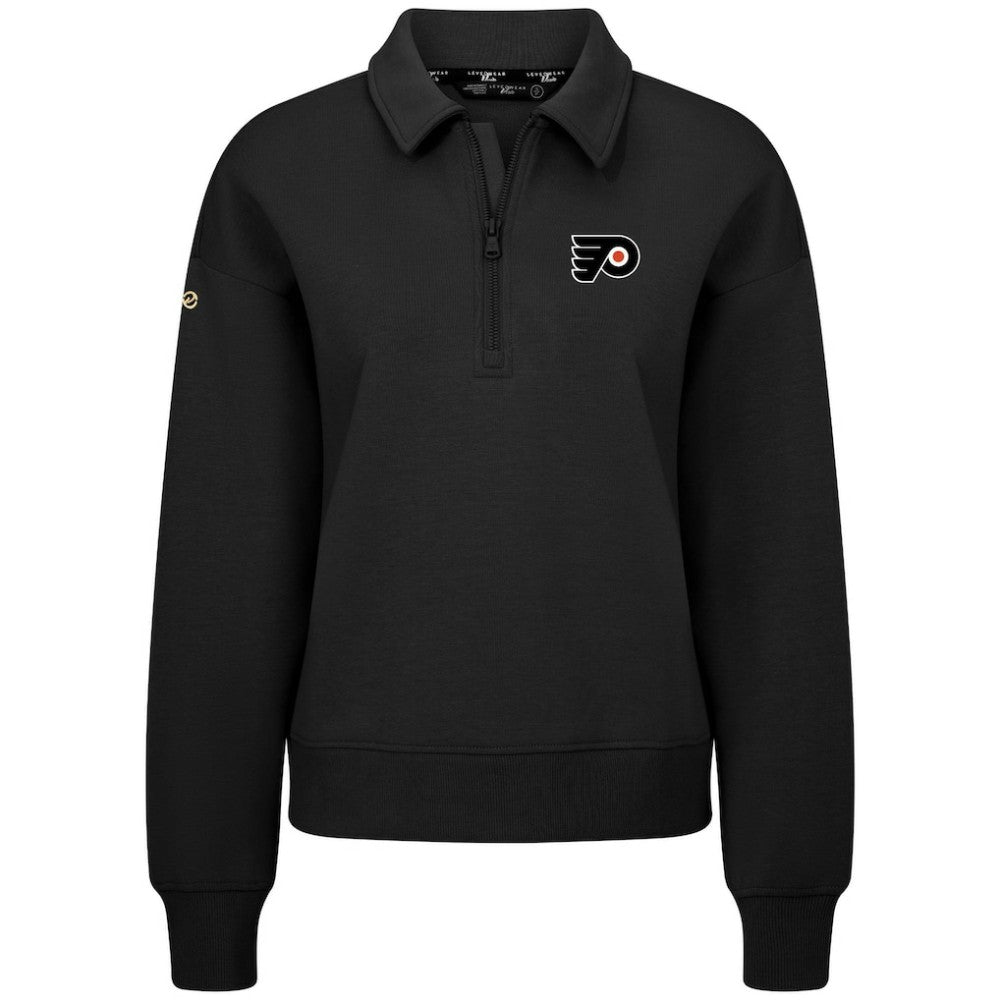 Philadelphia Flyers Levelwear Women's Canmore Quarter-Zip Pullover - Black - NHL