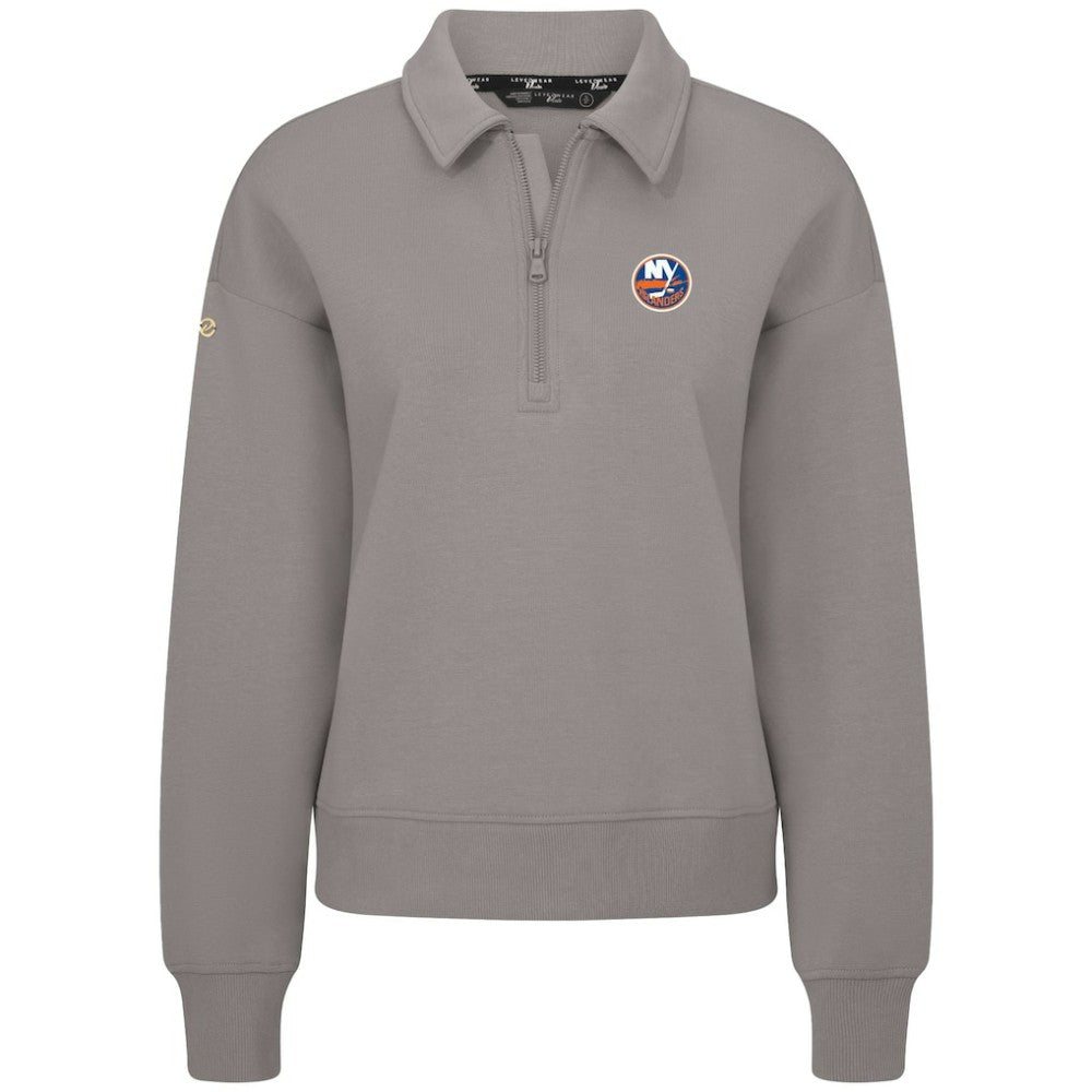 New York Islanders Levelwear Women's Canmore Quarter-Zip Pullover - Gray - NHL