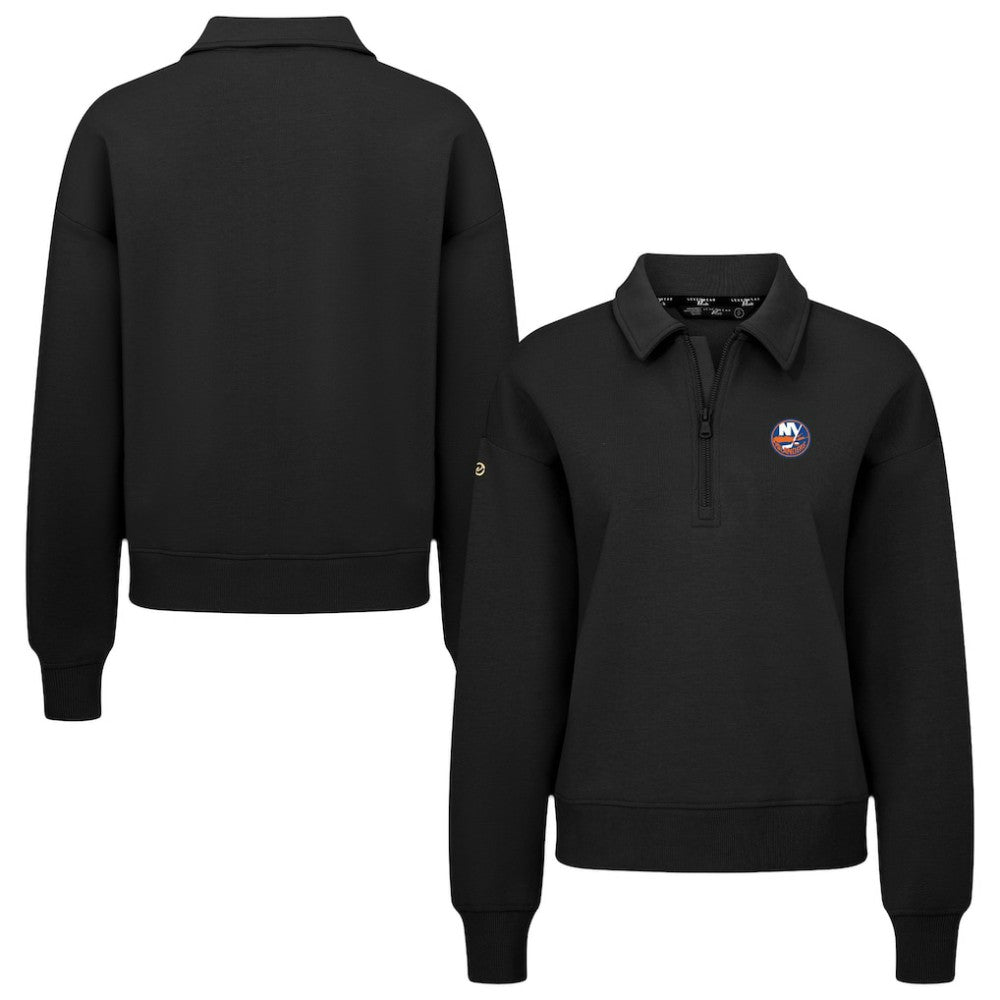 New York Islanders Levelwear Women's Canmore Quarter-Zip Pullover - Black - NHL