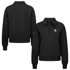 New York Islanders Levelwear Women's Canmore Quarter-Zip Pullover - Black - NHL
