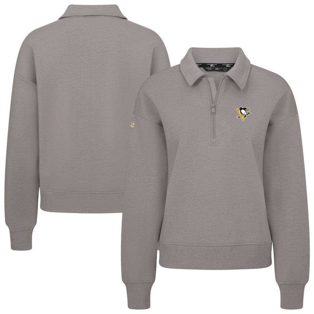 Pittsburgh Penguins Levelwear Women's Canmore Quarter-Zip Pullover - Gray - NHL