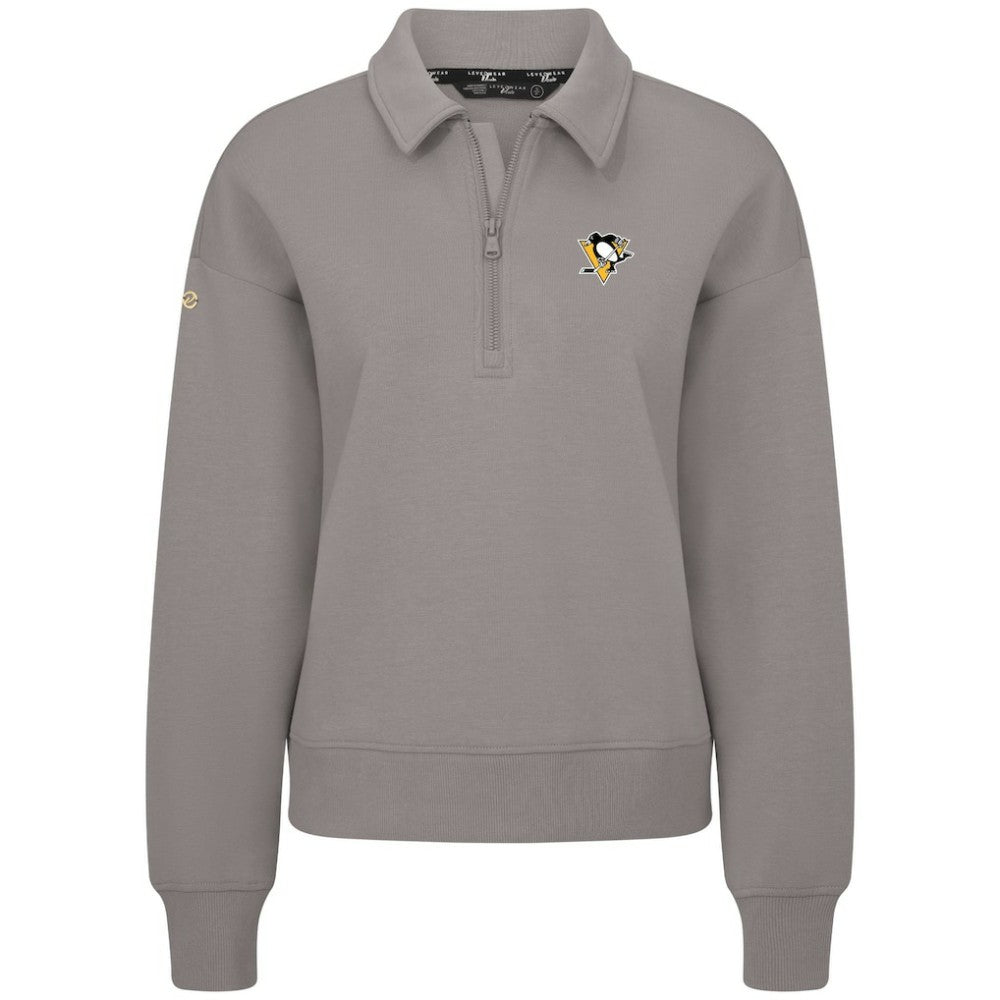 Pittsburgh Penguins Levelwear Women's Canmore Quarter-Zip Pullover - Gray - NHL