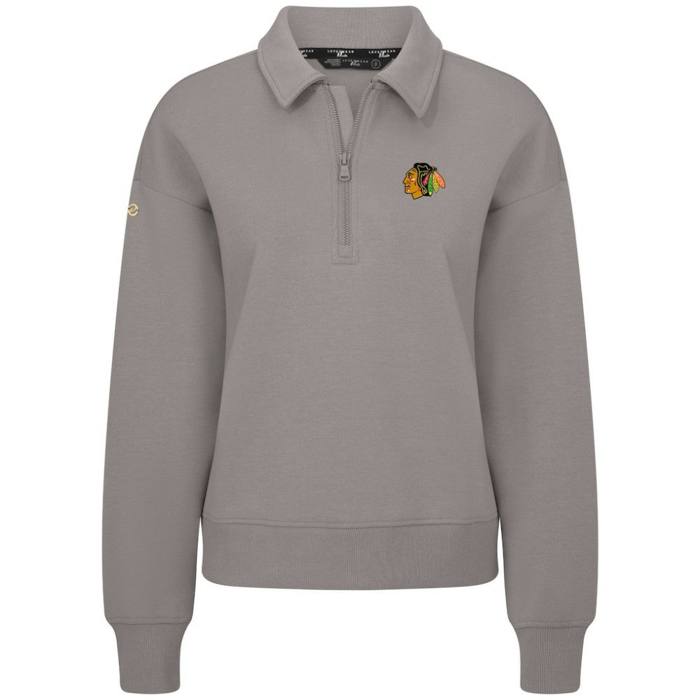 Chicago Blackhawks Levelwear Women's Canmore Quarter-Zip Pullover - Gray - NHL