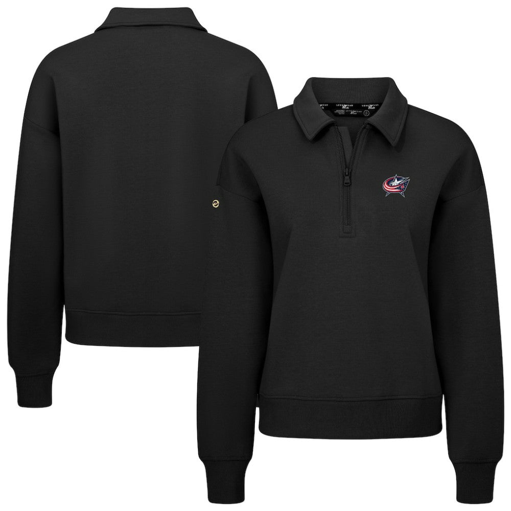 Columbus Blue Jackets Levelwear Women's Canmore Quarter-Zip Pullover - Black - NHL