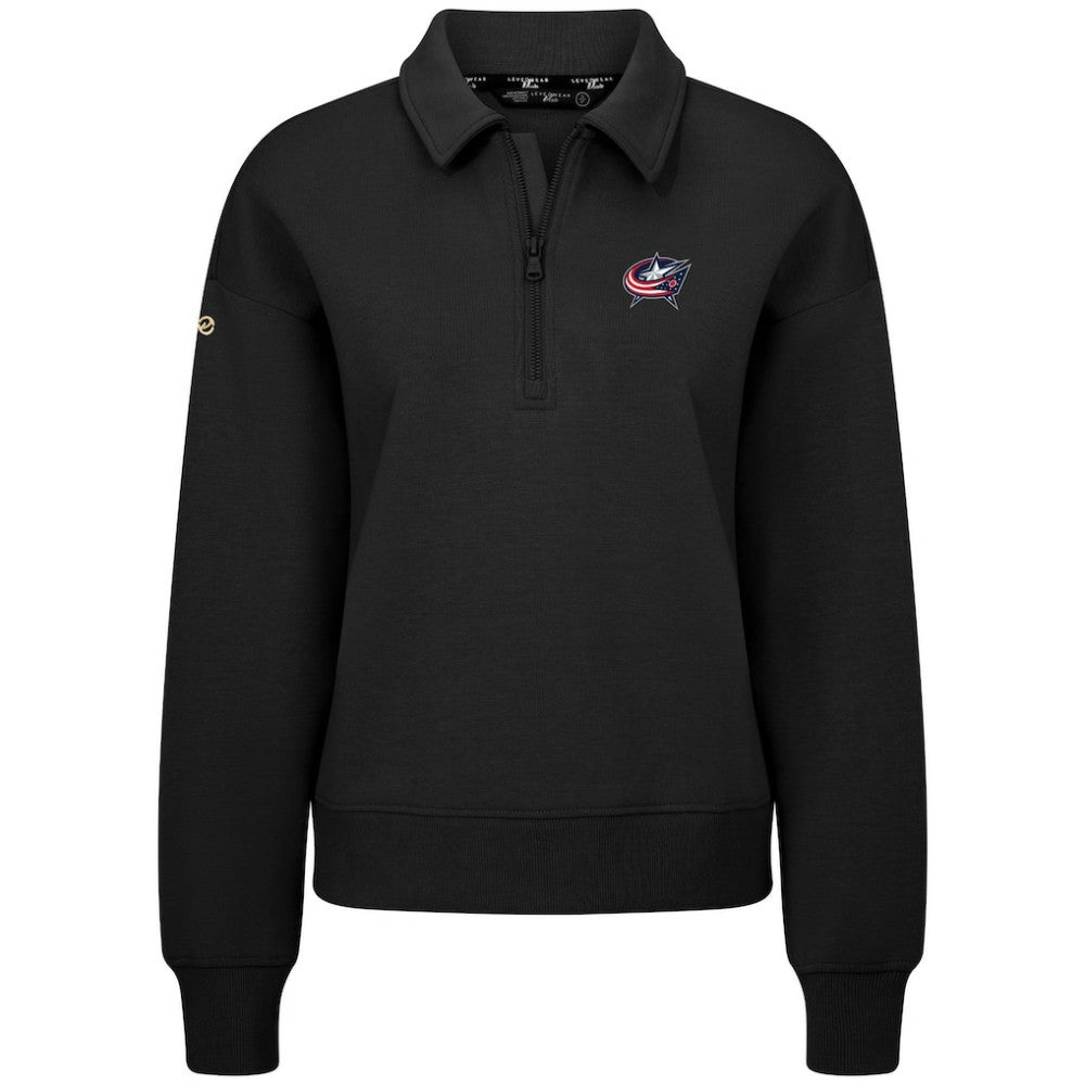 Columbus Blue Jackets Levelwear Women's Canmore Quarter-Zip Pullover - Black - NHL
