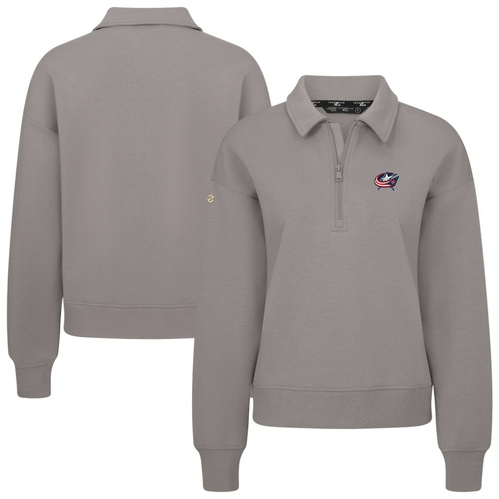 Columbus Blue Jackets Levelwear Women's Canmore Quarter-Zip Pullover - Gray - NHL