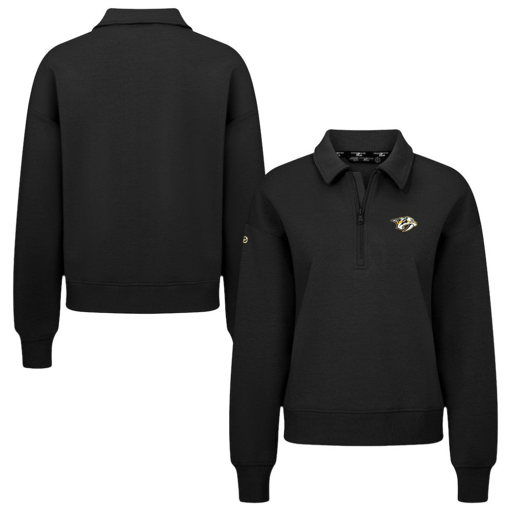 Nashville Predators Levelwear Women's Canmore Quarter-Zip Pullover - Black - NHL