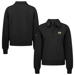 Nashville Predators Levelwear Women's Canmore Quarter-Zip Pullover - Black - NHL