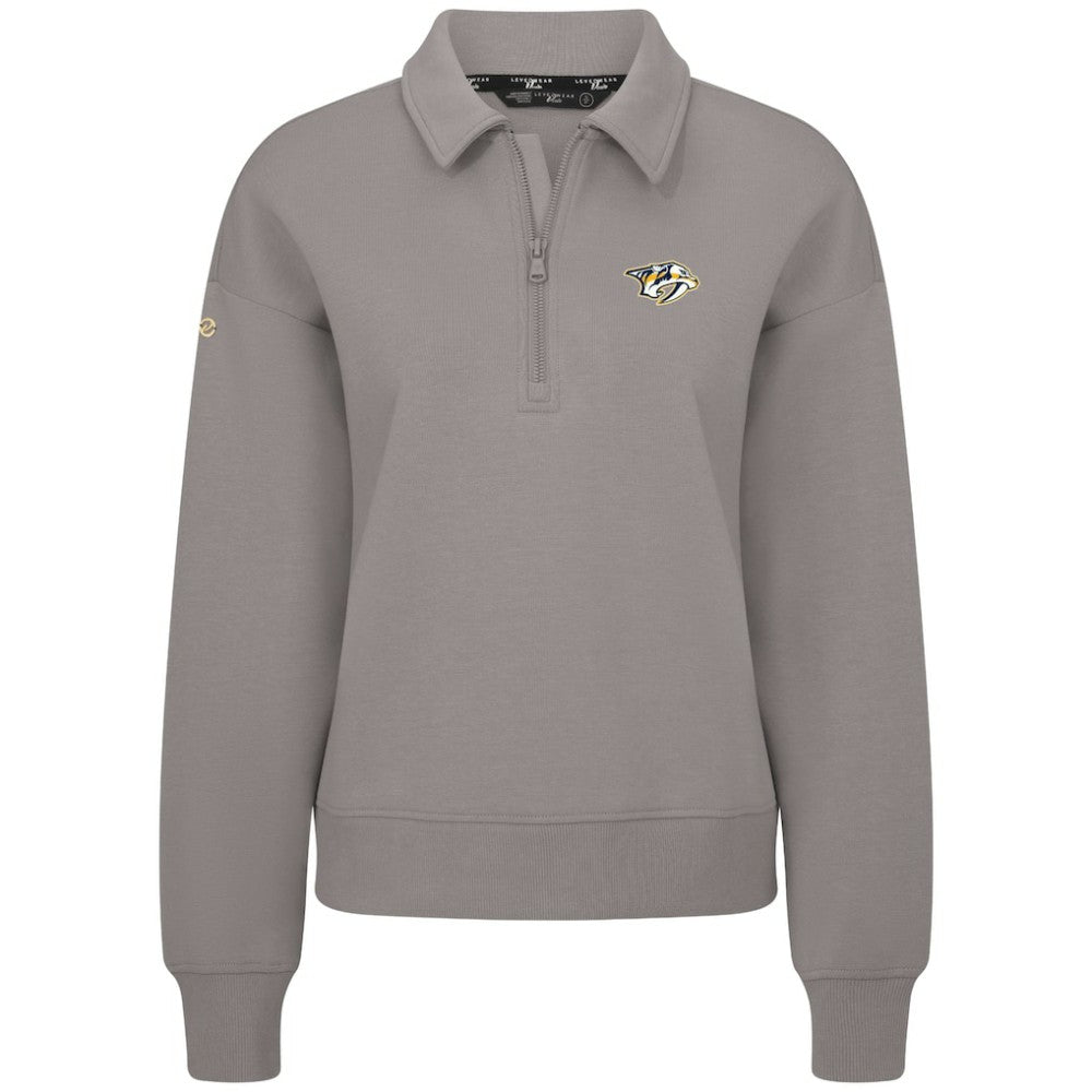 Nashville Predators Levelwear Women's Canmore Quarter-Zip Pullover - Gray - NHL