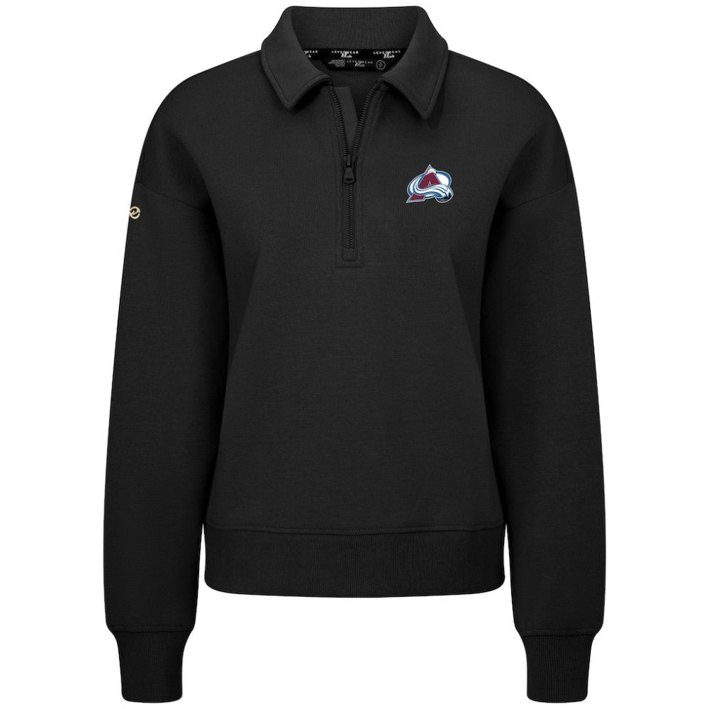 Colorado Avalanche Levelwear Women's Canmore Quarter-Zip Pullover - Black - NHL