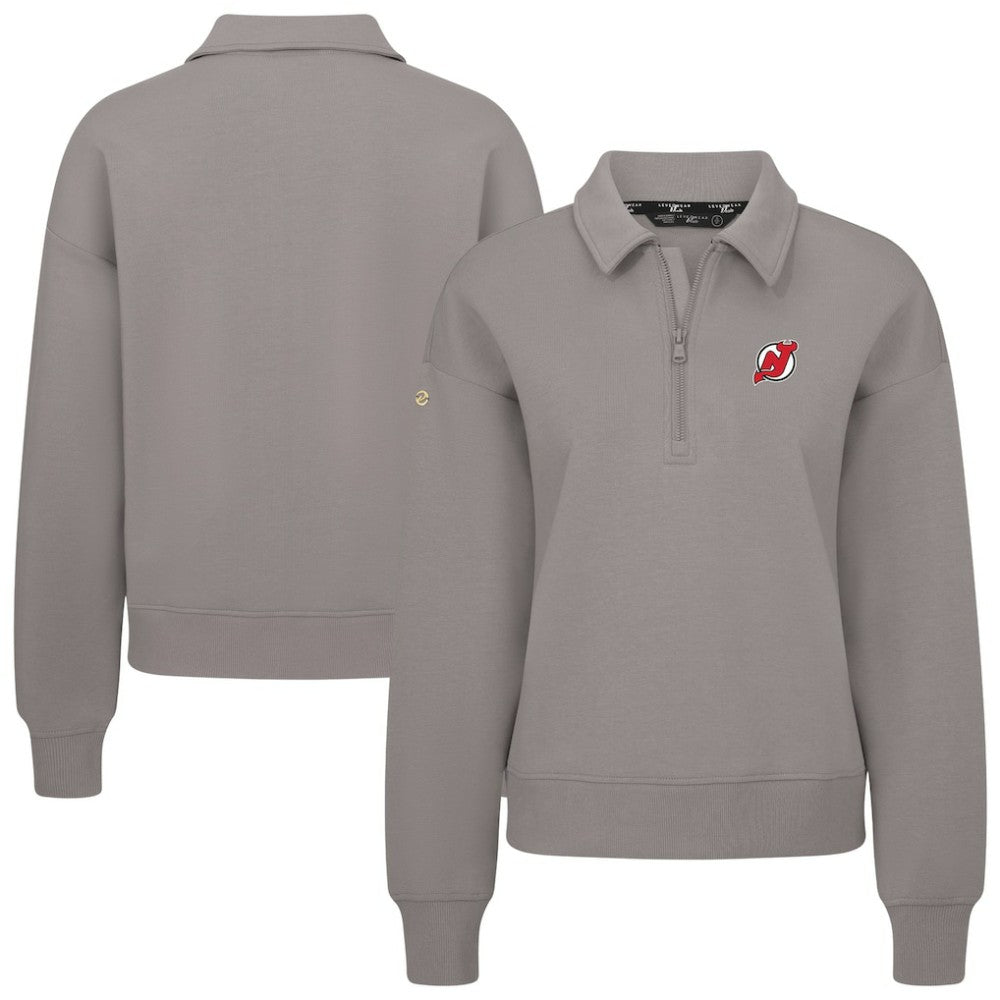 New Jersey Devils Levelwear Women's Canmore Quarter-Zip Pullover - Gray - NHL