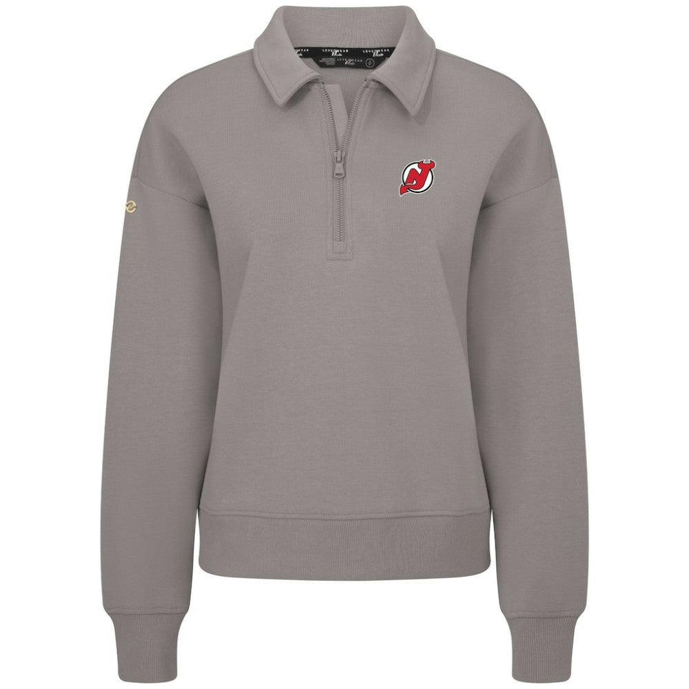 New Jersey Devils Levelwear Women's Canmore Quarter-Zip Pullover - Gray - NHL