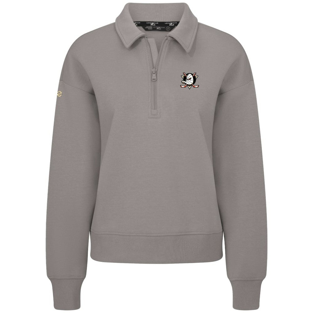 Anaheim Ducks Levelwear Women's Canmore Quarter-Zip Pullover - Gray - NHL