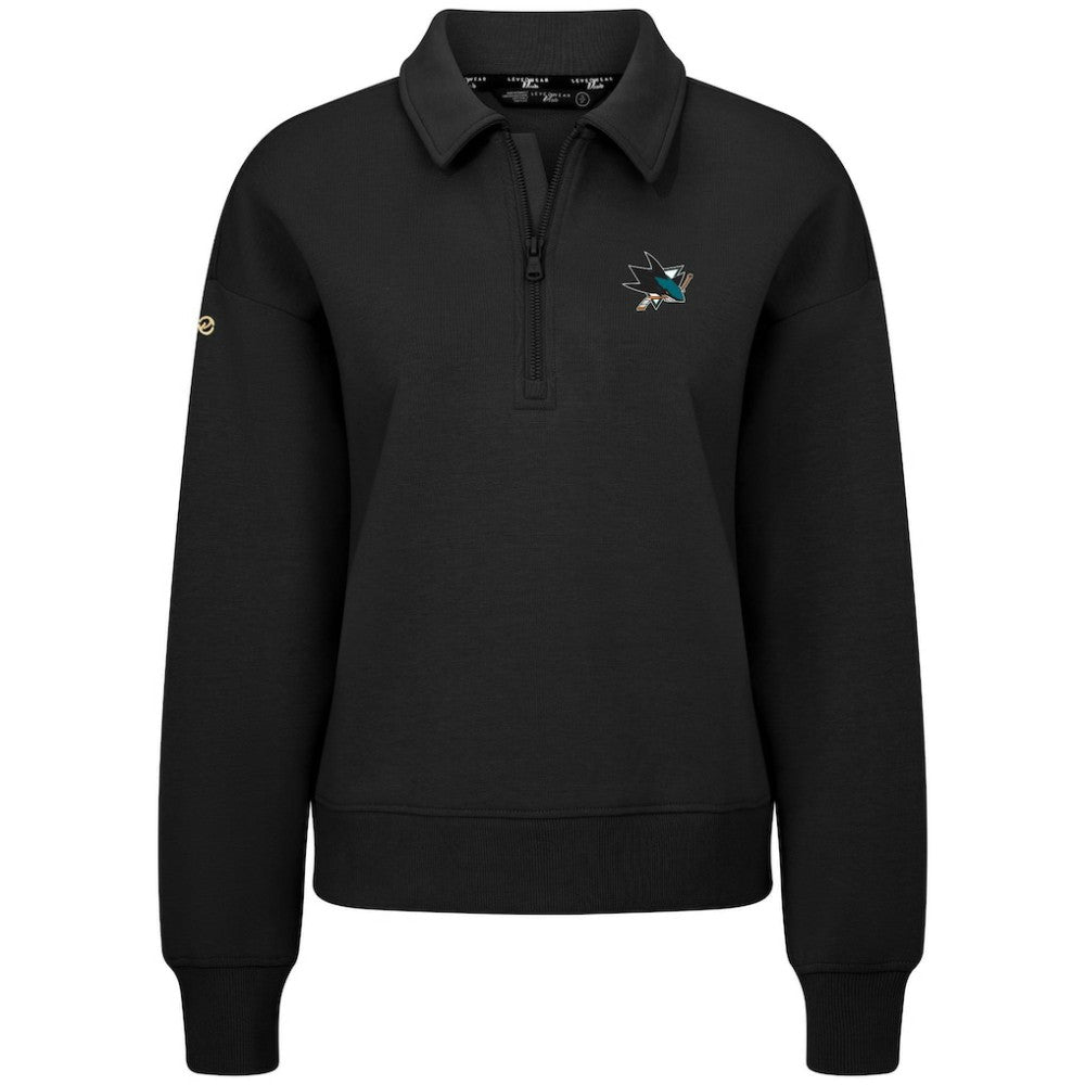 San Jose Sharks Levelwear Women's Canmore Quarter-Zip Pullover - Black - NHL
